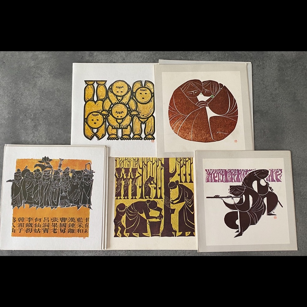 Rare Vintage batik Malaysian art Christmas cards